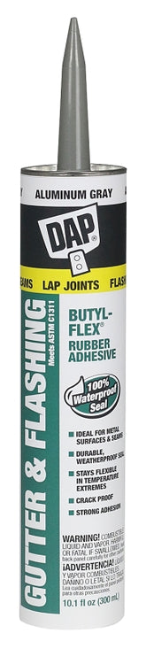 DAP Butyl-Flex 18188 Gutter and Flashing Sealant, Gray, Paste, 10.1 fl-oz Cartridge